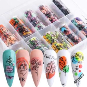 FOIL DE FIGURAS EN CAJA (10PCS) P/UÑAS AF50665